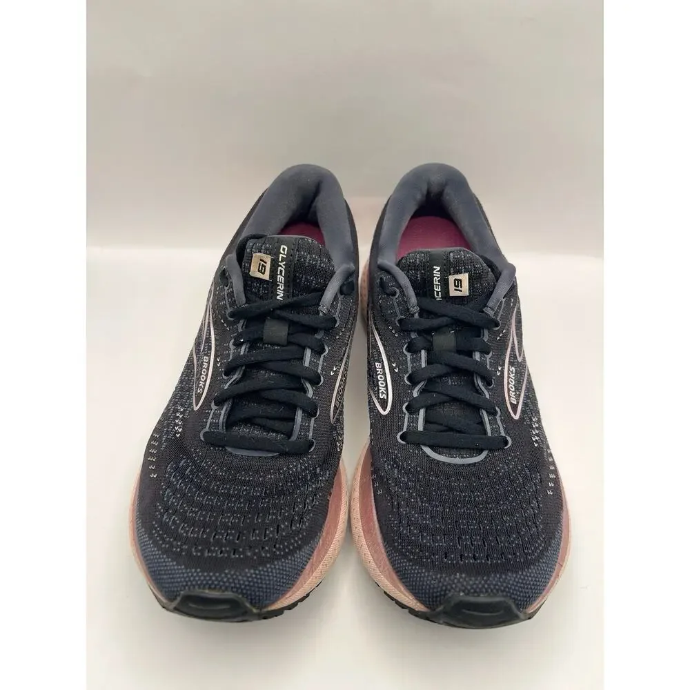 Brooks Glycerin 19 Black And Pink Running Shoes Women Size 9